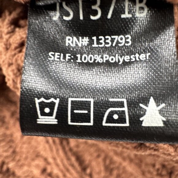 POL Chunky Sweater Womens Large Brown Cropped Cable Cuff Sleeve Knit Soft Boho - Picture 8 of 8